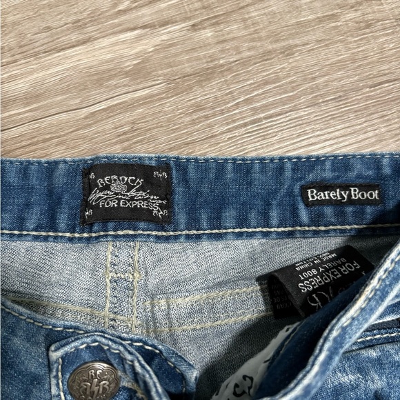 Express Rerock Barely Bootcut Denim Jeans size 12s - Picture 2 of 10